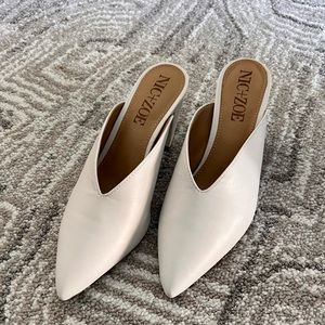 Nic+Zoe white mules 6